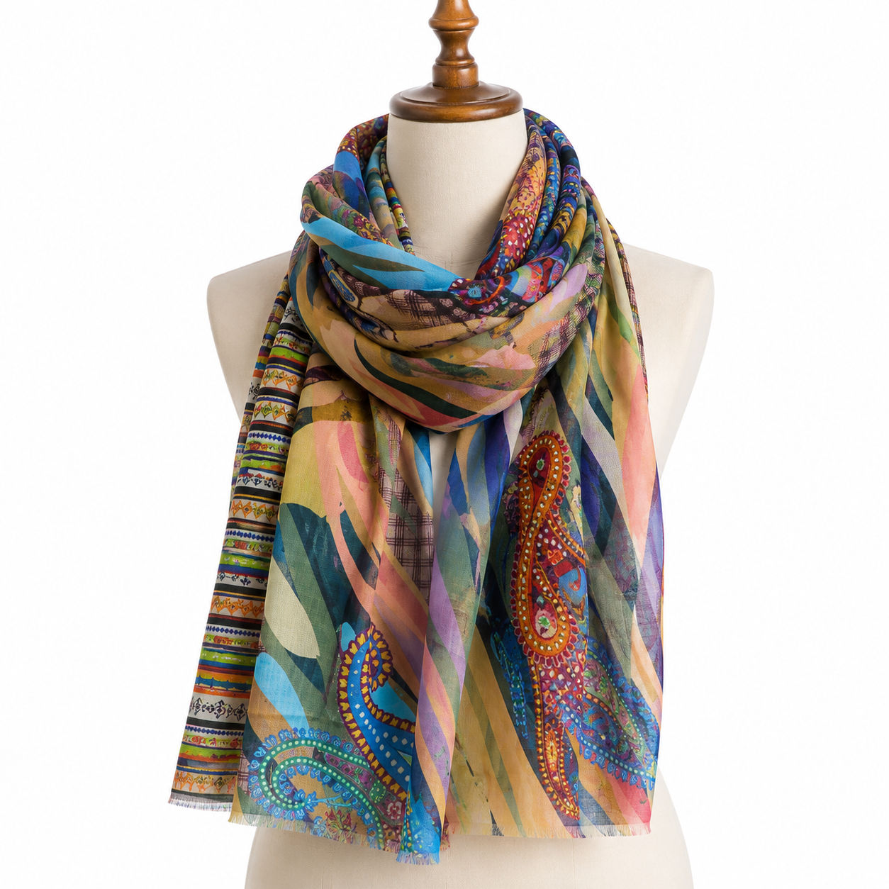 Digital Print Wool Scarf/Shawl 283